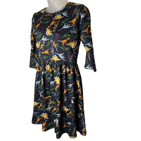 La Vie Lente Dinosaur Skater Dress XS/S - Picture 4 of 6